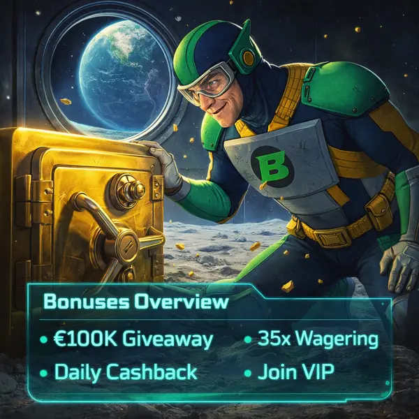 Golden vault unveils massive bonus rewards at Betmac Casino lunar treasure site.